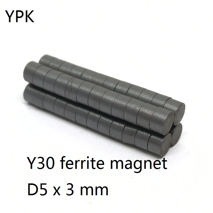 10 50 100 500 unids/lote imán de ferrita 5*3 disco fuerte Y30 imán de tierras raras 5x3 altavoz redondo negro imanes permanentes 5x3