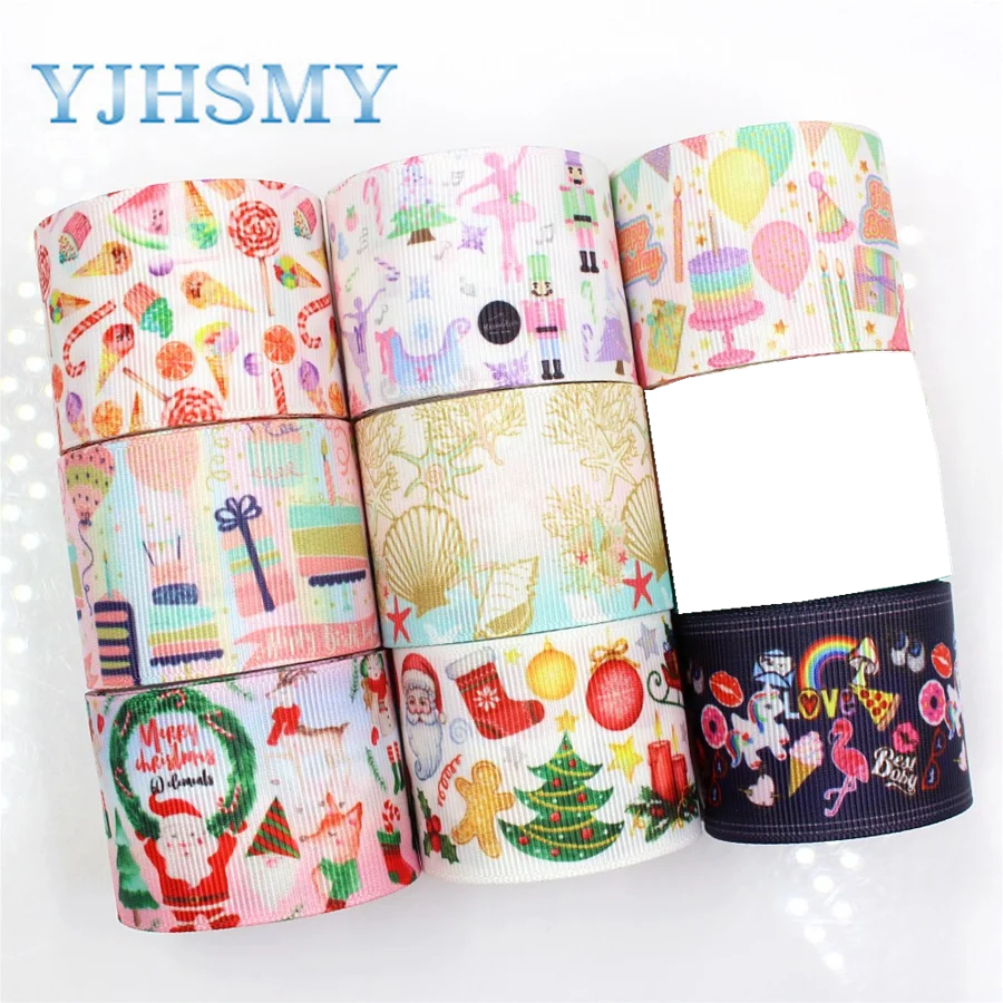 YJHSMY G-18716-620,38 mm 5 Yards Cartoon Printed grosgrain ribbons,DIY handmade Hair accessories Material wedding gift wrap