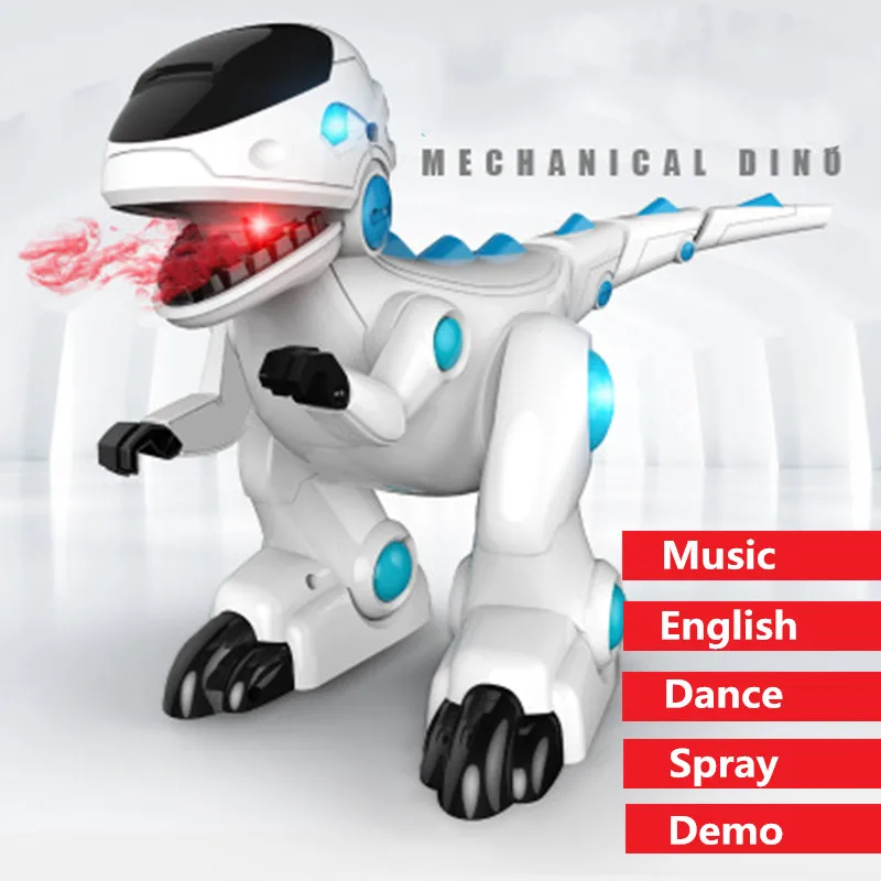 

English Learning Toy High Simulaiton Remote Control Dinosaur Robot Music Dance Demo Spray Speak English rc robot Toy auto follow