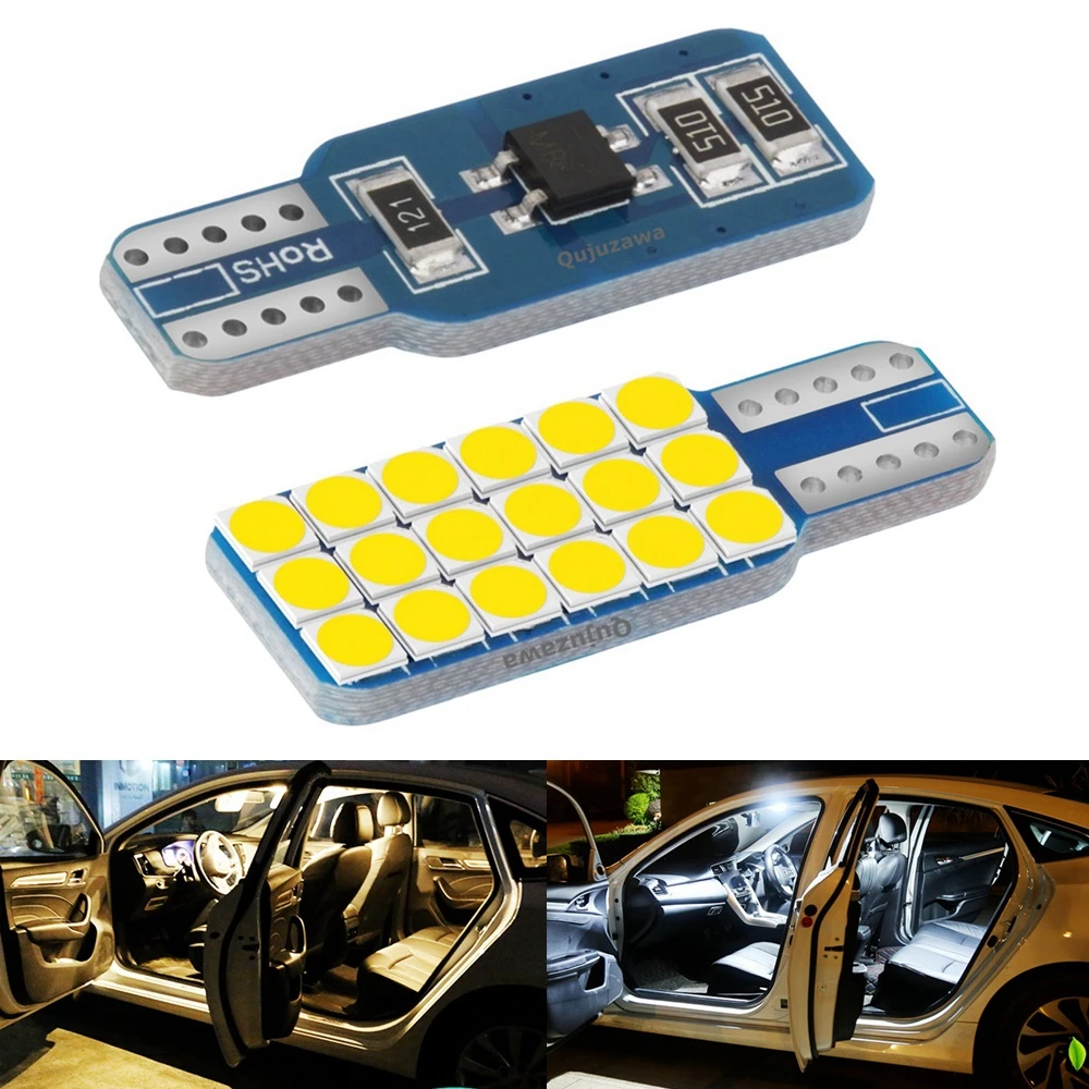 2Pcs  New T10 W5W Super Bright 3030 LED Car Interior Reading Dome Lamps Auto Luggage Compartment Light Wedge Trunk Door Bulb