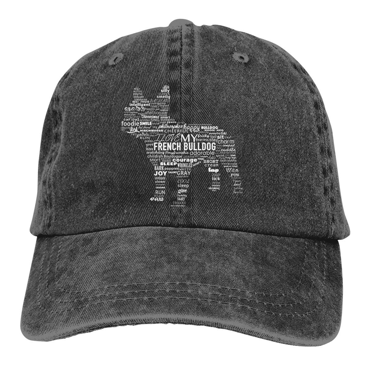 Washed Men's Baseball Cap Ways To Describe Trucker Snapback Caps Dad Hat French Bulldog Pet Dog Lover Golf Hats