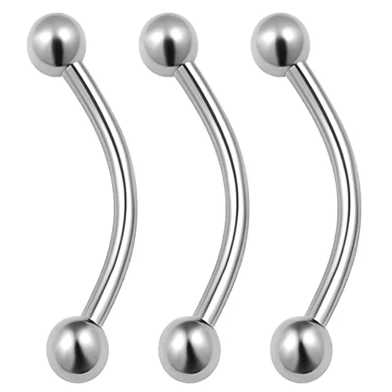 Wholesale 500pcs Body Piercing Jewelry - Surgical Steel Lip Eyebrow Ear Rook Tragus Bar Piercing Curved 16g Body Piercing