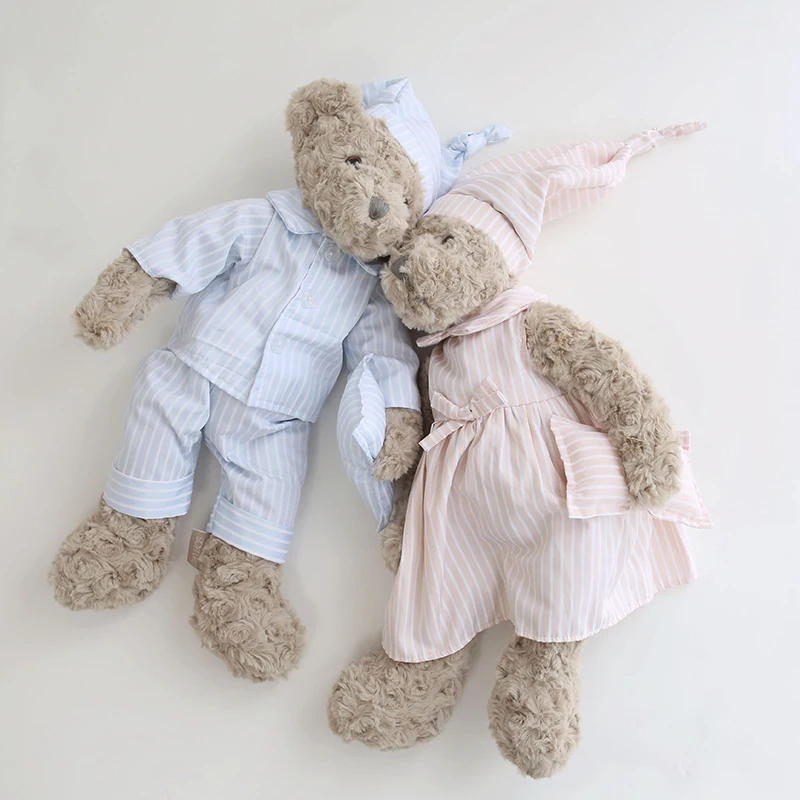 Teddy Bear Toys in Pajamas For Boy Girl Baby Kawaii Stuffed Plush Toy Baby Appease Doll with Hat Children Kids Birthday Gifts