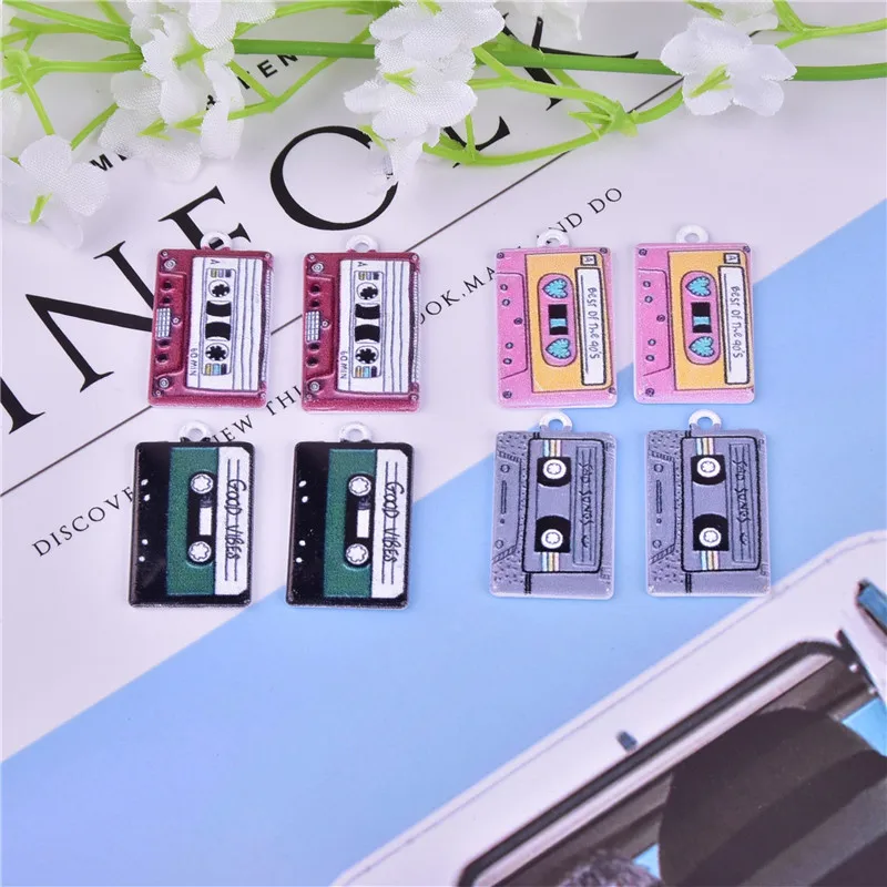 Mix 10pcs/pack Magnetic Tape Enamel Charms Metal Pendant  for DIY Earring  Keychain Jewelry Making