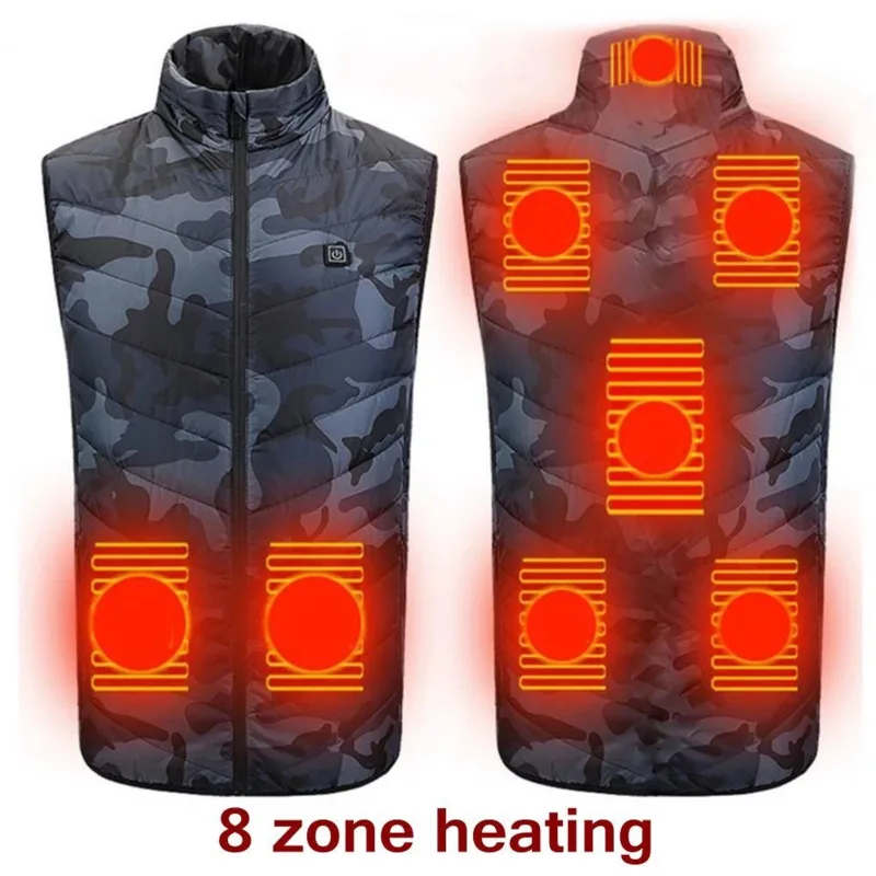 New Heated Vest Jacket Women Men Outdoor Coat Intelligent Electric Heating Thermal Clothes Winter Heated Hunting Hiking Vest