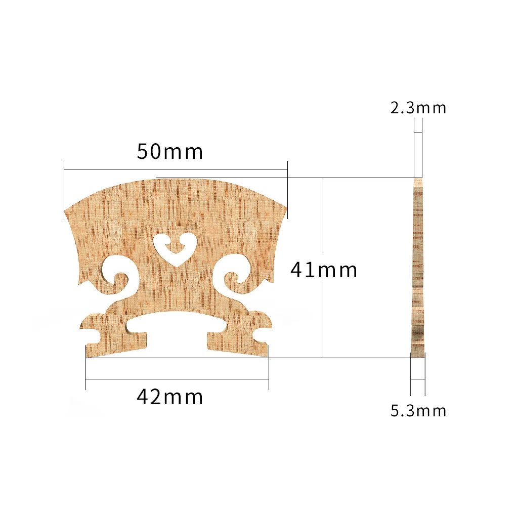 AA Grade Selected Maple Bridge 4/4 Violin/Fiddle Bridge Baroque Style Ebony Inlay Violin Strings Violin Parts Accessories