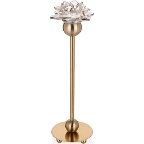 Porio Gold Rose Shaped Pillar Candle Holder