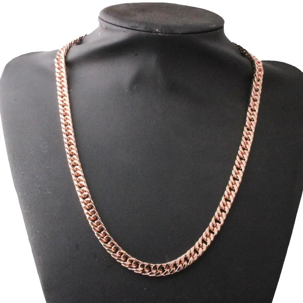 8/10/12/15MM Rose Gold Stainless Steel Necklace for Men Curb Cuban Link Chain Best Jewelry Gift