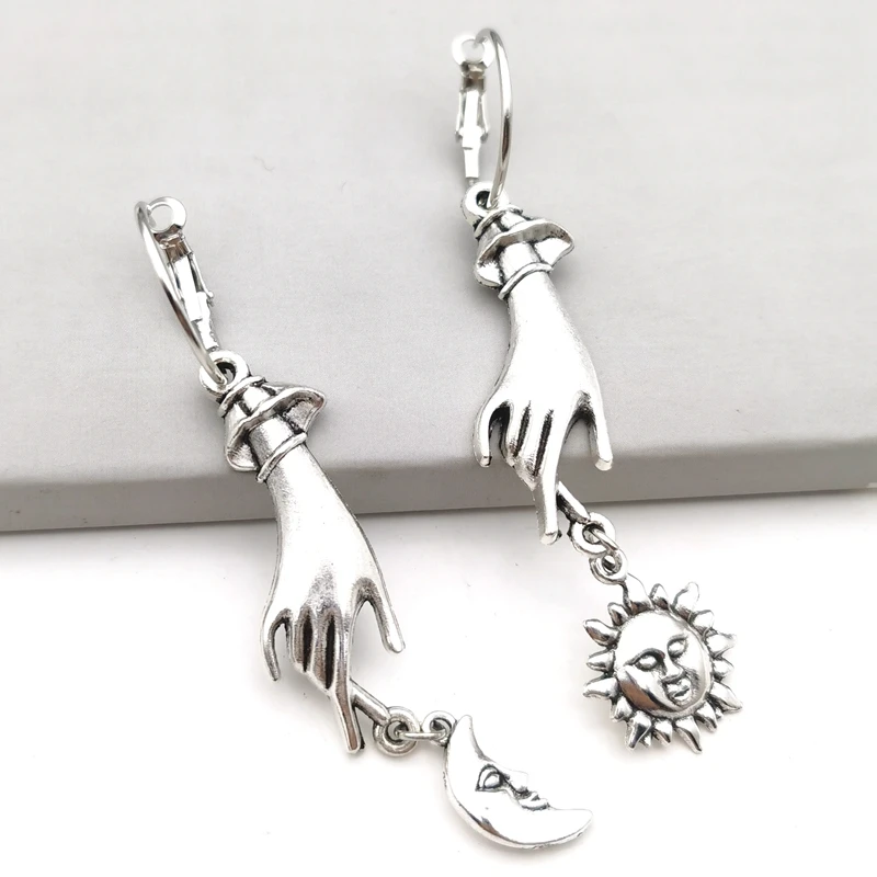 

2020 Celestial Oracle Hand Earrings , sun Celestial Earrings , Moon Charms,Star,Gift,gift for Wicca Lover Punk