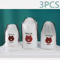3pcs Drawstring waterproof underwear shoe storage bag travel clothes closet closet toys housework zipper storage bag