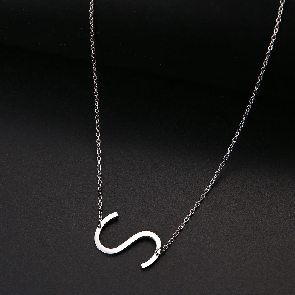 316L Stainless Steel Large SIZE 26 Letters Necklace For Women Pendant Collar Initial Necklaces For Women Jewelry Gifts NO Fade