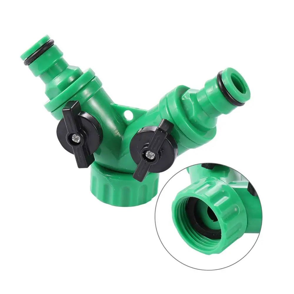 2 Way Garden Water Pipe Connectors Plastic Valve With Switch Pipe Adapter Y Shape Hose Splitter Out Water Distribution Valve