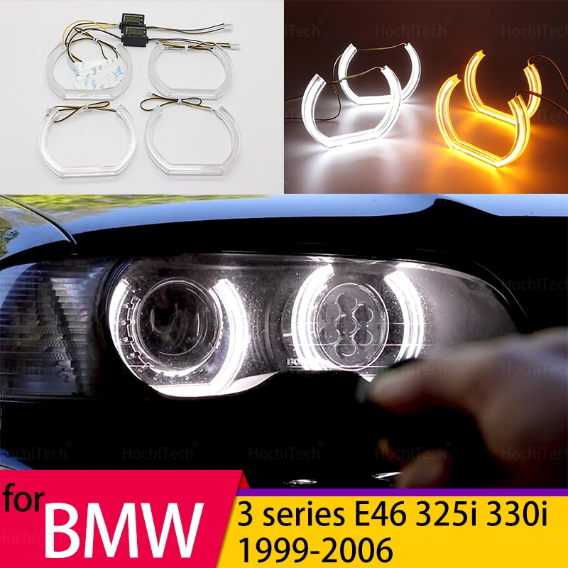

Switchback LED Crystal Angel Eyes Halo White and Yellow Dual Color for BMW 3 series E46 325i 330i 1999-2006