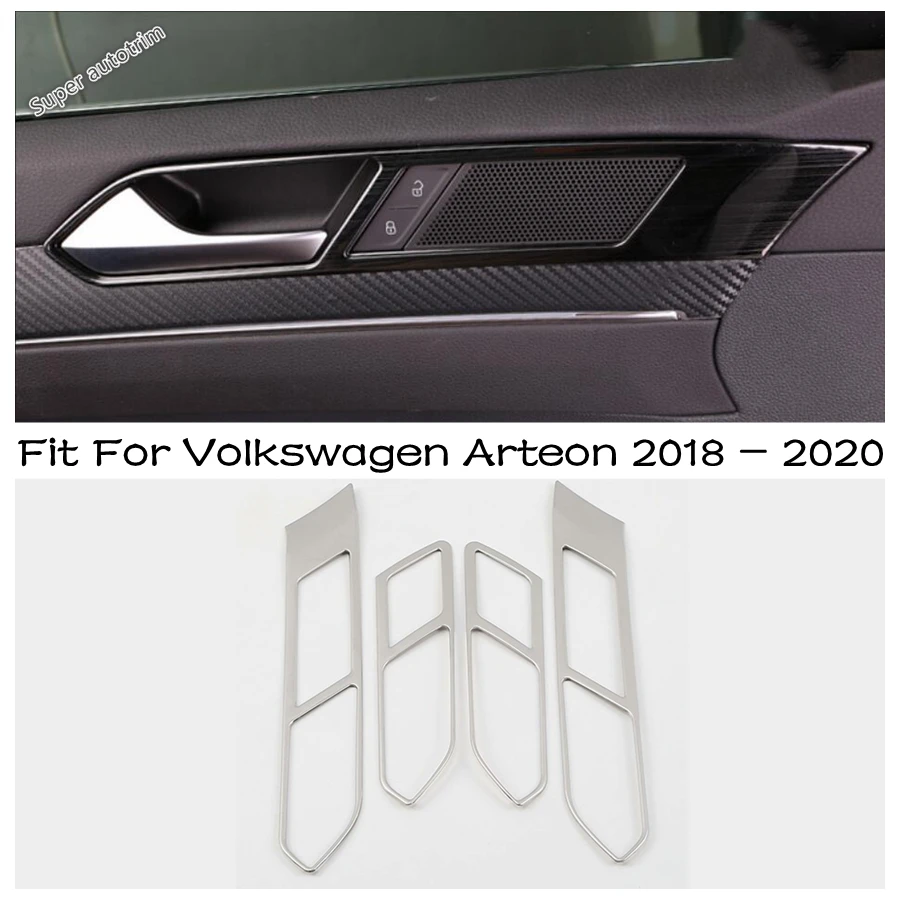 

Car Inner Door Armrest Handle Bowl Frame Bezel Garnish Cover Trim Stainless Steel Accessories For Volkswagen Arteon 2018 - 2020