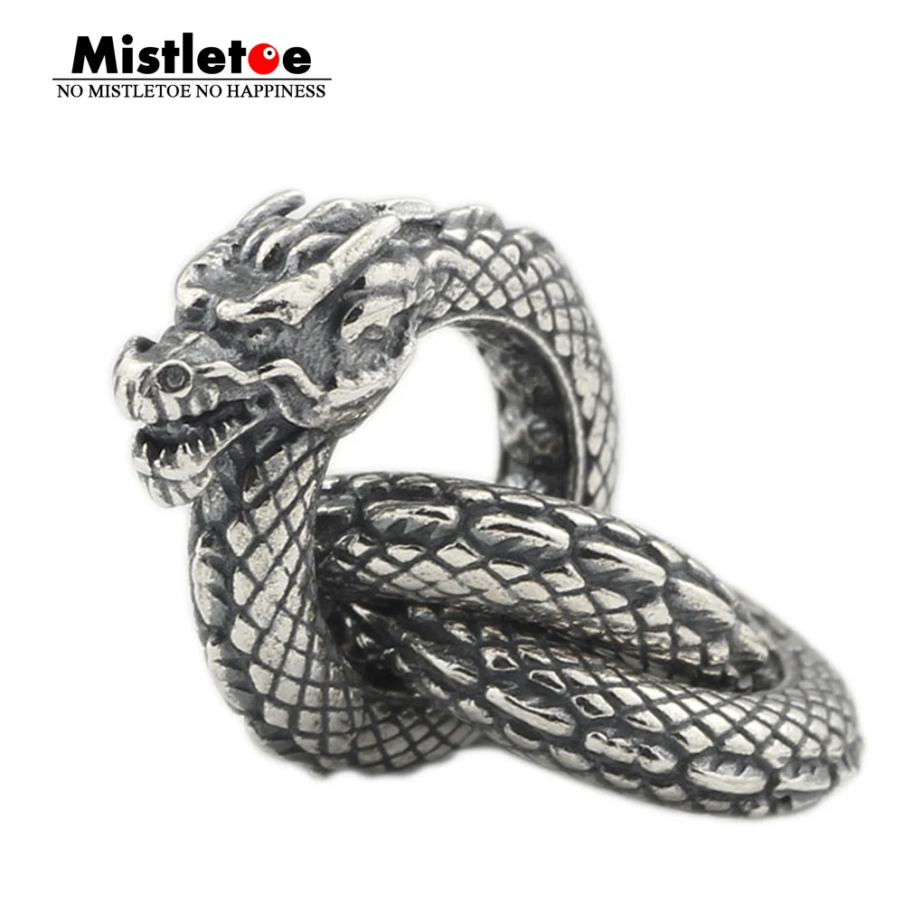 Mistletoe 925 Sterling Silver Dragon Charm Bead European Jewelry