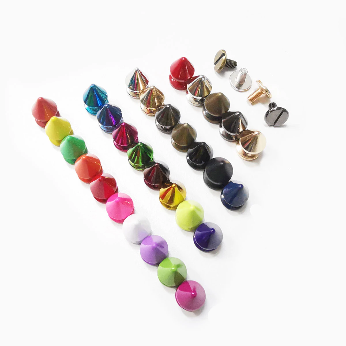 10-20sets 8x12mm Bullet Screwback Spikes Studs Punk Bracelet Leather Bag DIY Shoe Jewelry Garment Craft Decoration Accessories