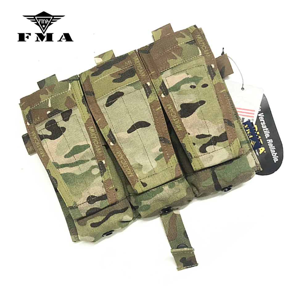 FMA Multicam Airsoft M4 Triad Magazine Pouch Tactical Mag Pouch for Tactical Vest AVS JPC Vest Molle Front Panel