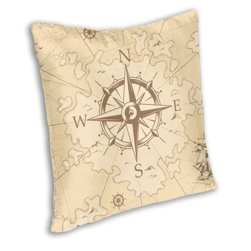 Luxury Vintage Pirates World Map Throw Pillow Case Decoration Custom Cushion Cover 40x40 Pillowcover for Sofa