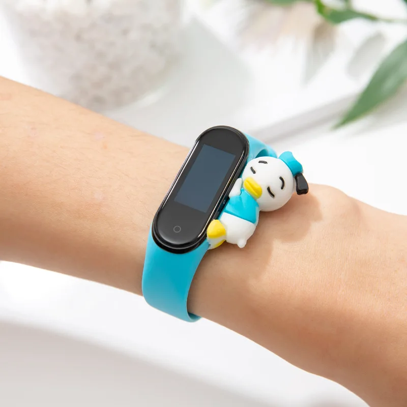 Cartoon Suitable for Xiaomi Mi Band M3 M4 Smart Watch Wristband cute Disney Mickey Minnie Stitch Doll strap mi replacement strap