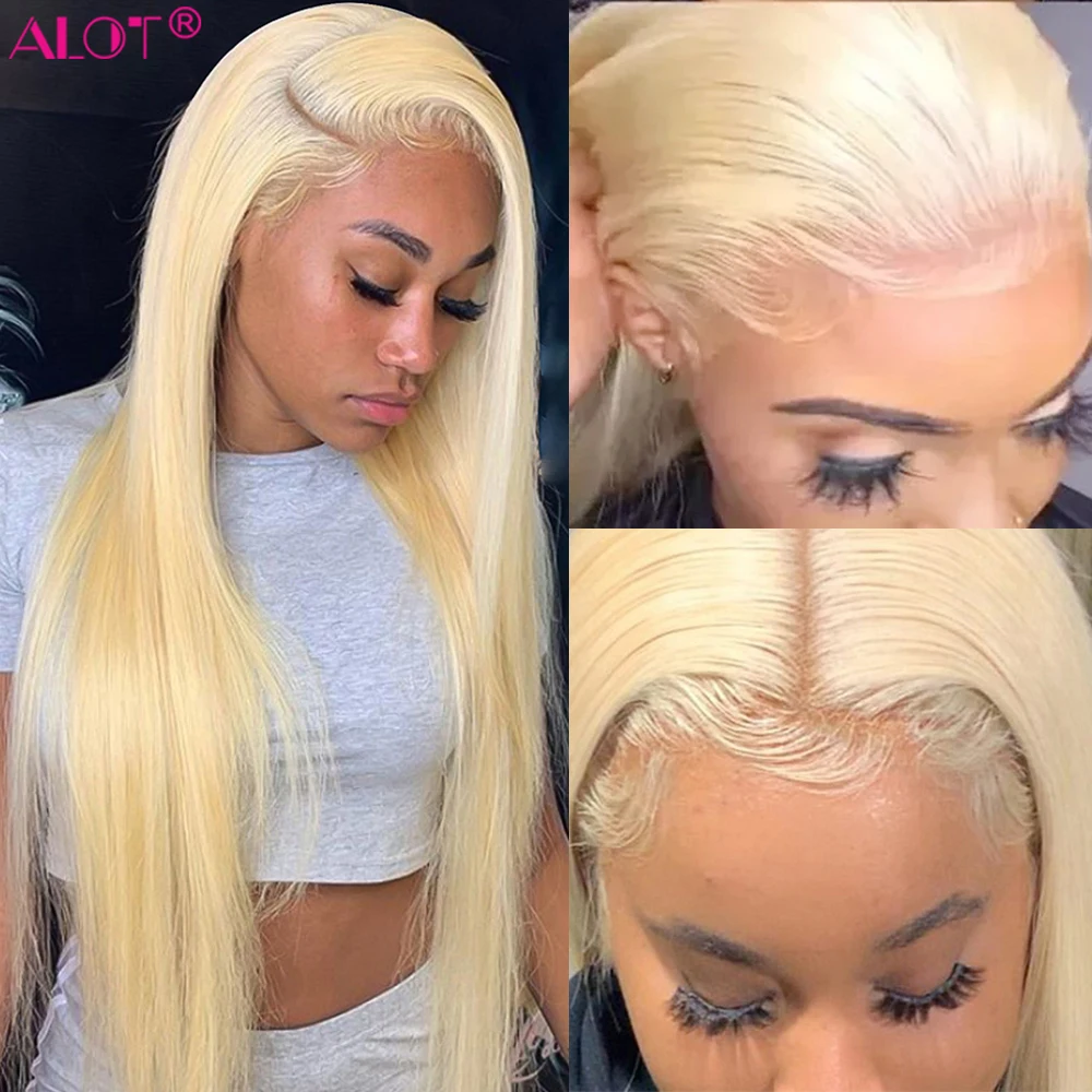 

40 42 Inch 613 Lace Frontal Wig Brazilian Bone Straight Lace Front Wigs 13x6 13x4 Blonde Transparent Lace Front Human Hair Wig