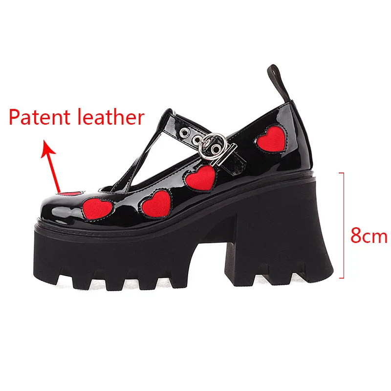 Pheontin 2022 Spring Gothic Style Lolita Mary Jane shoes Sweet Lovely Cosplay Platform High Heels Pumps Casual shoes FT1833