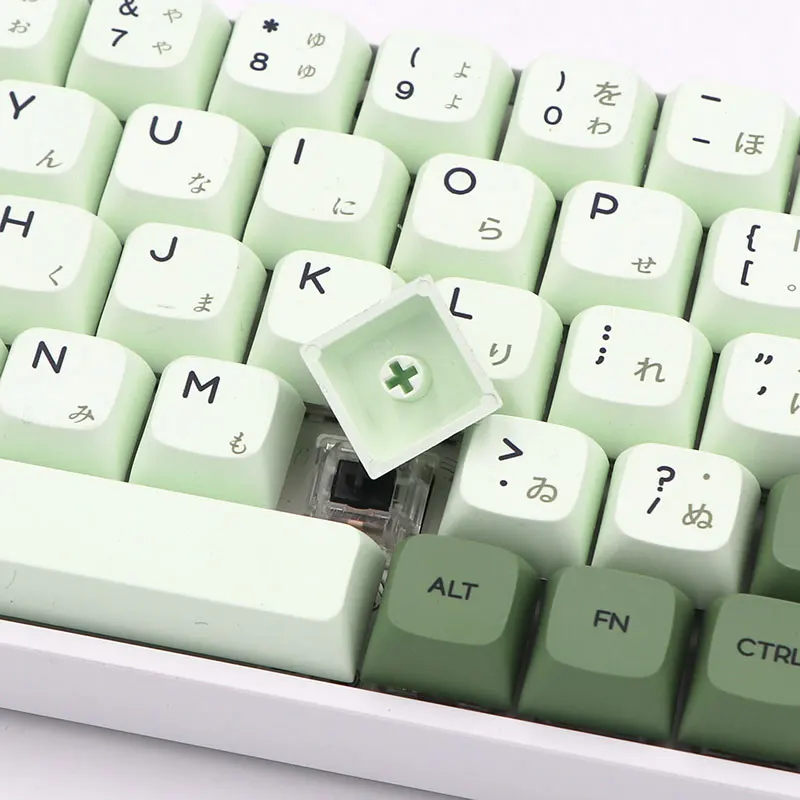 Keypro Matcha Green Ethermal Dye Sublimation fonts PBT keycap For Wired USB mechanical keyboard 124 keycaps