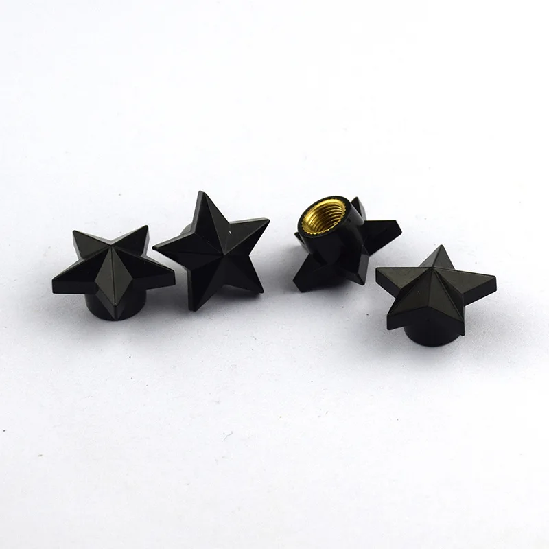 4Pcs/set star Style Copper Core Car Anti-theft Tire Valve caps Dust covers Car Styling for Universal Cars Motorcycle Decorative