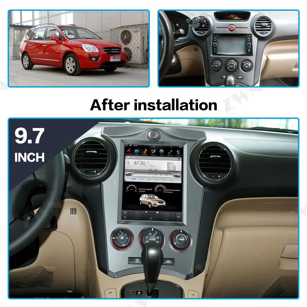 9.7''Tesla Android Car No multimedia Radio DVD player For KIA Carens 2006-2011 GPS Navigation Head unit Audio stereo