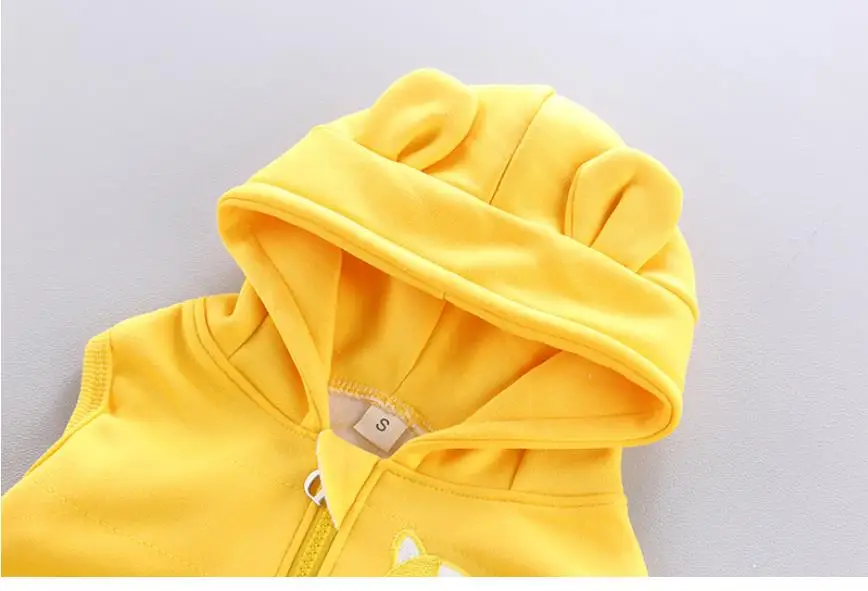 Jungen Mädchen Cartoon Kleidung Anzüge Baby Plus Samt Jacke + Kapuzen Weste + Hosen 3Pcs Sets Kinder Kleinkind winter Sport Kleidung 0-4Y – Detail 3
