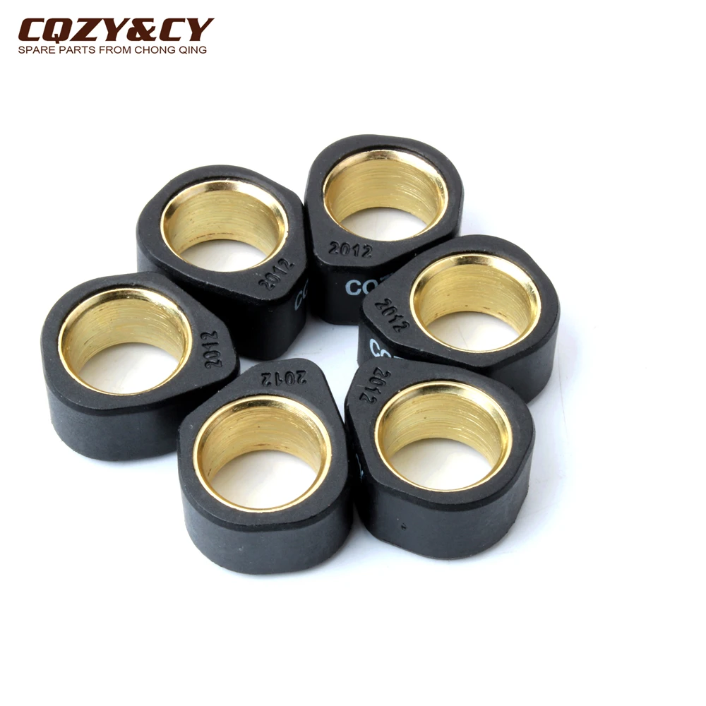 Scooter 6pc Roller Set / Variator Weights 20x12mm 9g 11g 13g 16g For Yamaha Cygnus R GTR BWS Vino X-City X-Max Zuma 125cc 4T