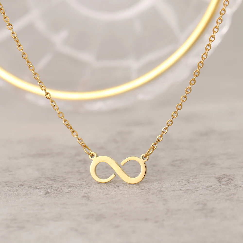 Stainless Steel Necklaces Surrounding Opening Infinity Symbol Pendant Chain Fashion Necklace For Women Jewelry Party Gifts