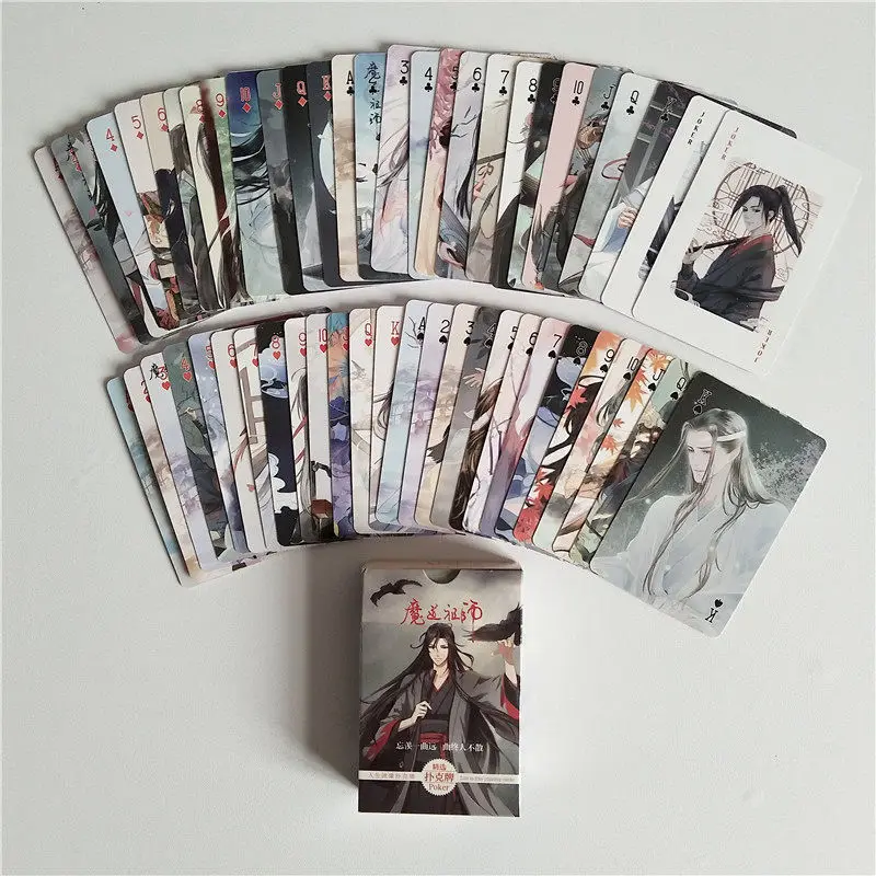 

54 Sheets/Set Anime Mo Dao Zu Shi Poker Cards Comics Wei Wuxian, Lan Wangji Character Collection Playing Cards Toy