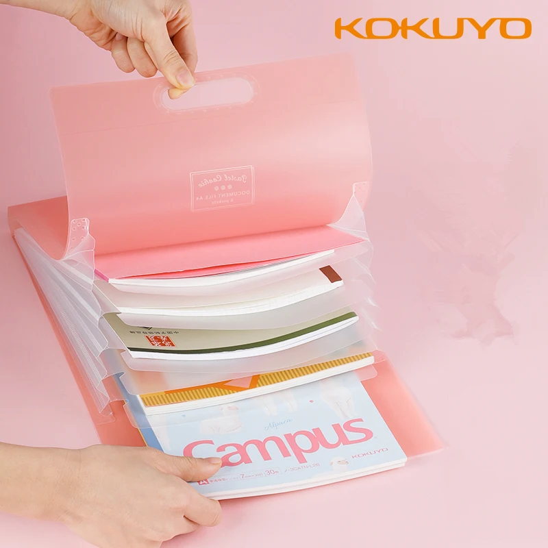 

1pc KOKUYO Expanding Folders Document Test Paper Storage Bag A4 Portable Multilayer Structure High Capacity WSG-DFC65