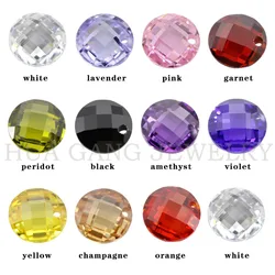 Single Hole Multicolor Double Checkerboard AAAAA Round Brilliant Cubic Zirconia Stone For Jewelry Making 3-14mm