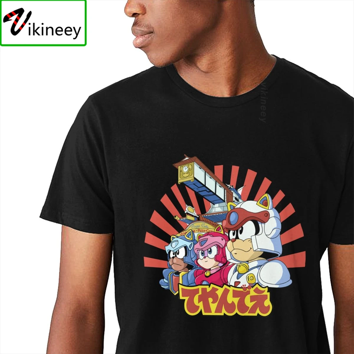 Anime Samurai Pizza Cats Homme Hallowmas T-Shirt Men Awesome 100% Pure Cotton Tee Shirt Camisa Hombre Sweatshirt