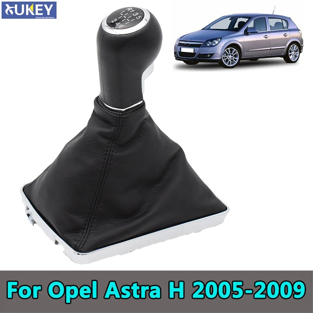 6 Speed Car Gear Shift Knob With Leather Boot Cover For Opel/Vauxhall Astra H 2005 2006 2007 2008 2009