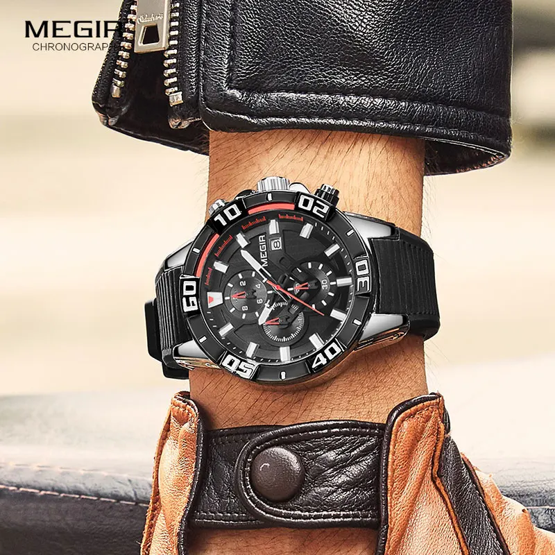 MEGIR Fashion Quartz Watch Men Luxury Military Sport Wristwatch Chronograph Waterproof Relogio Masculino Top Brand Clock 2121