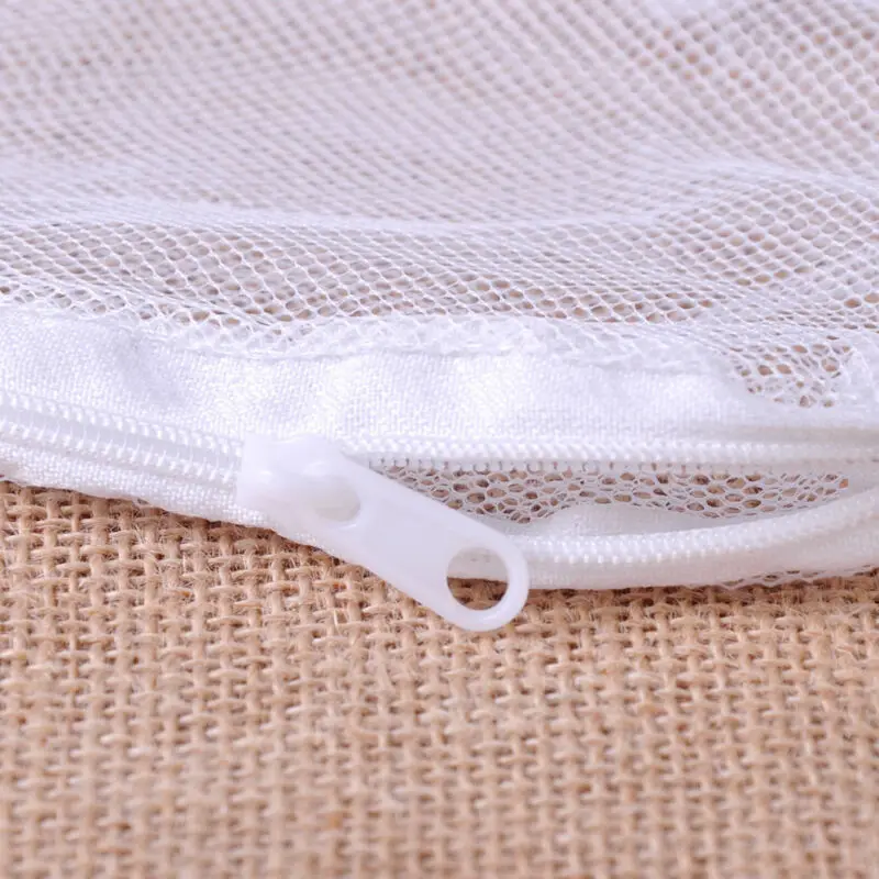 5pcs White mesh bag with zipper,Aquarium Filter Bag Fish Tank Mesh Bag Zipper Net Pond Bio Ball Active Carbon Isolation Storage.