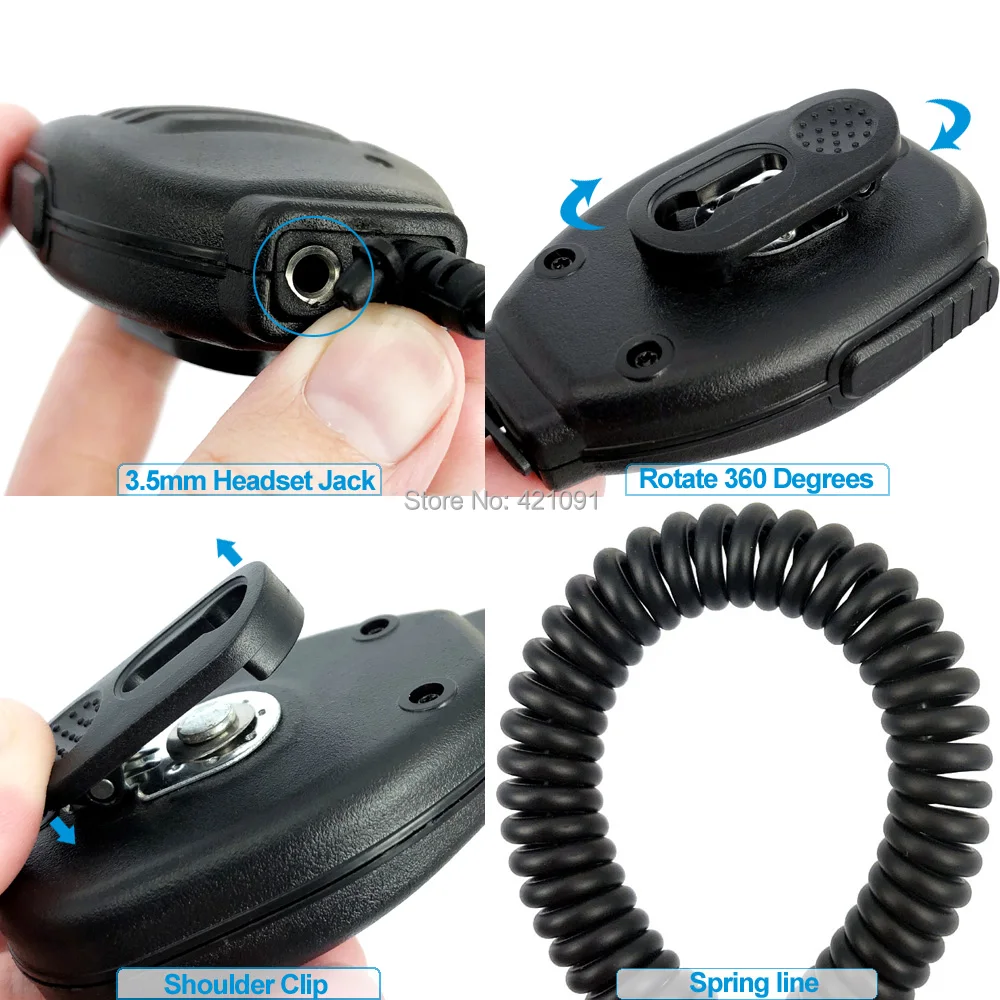 PTT Bahu Mikrofon Speaker MIC untuk Baofeng A58 BF-9700 UV-9R Plus GT-3WP R760 82WP Waterproof Walkie Talkie Radio Dua Arah