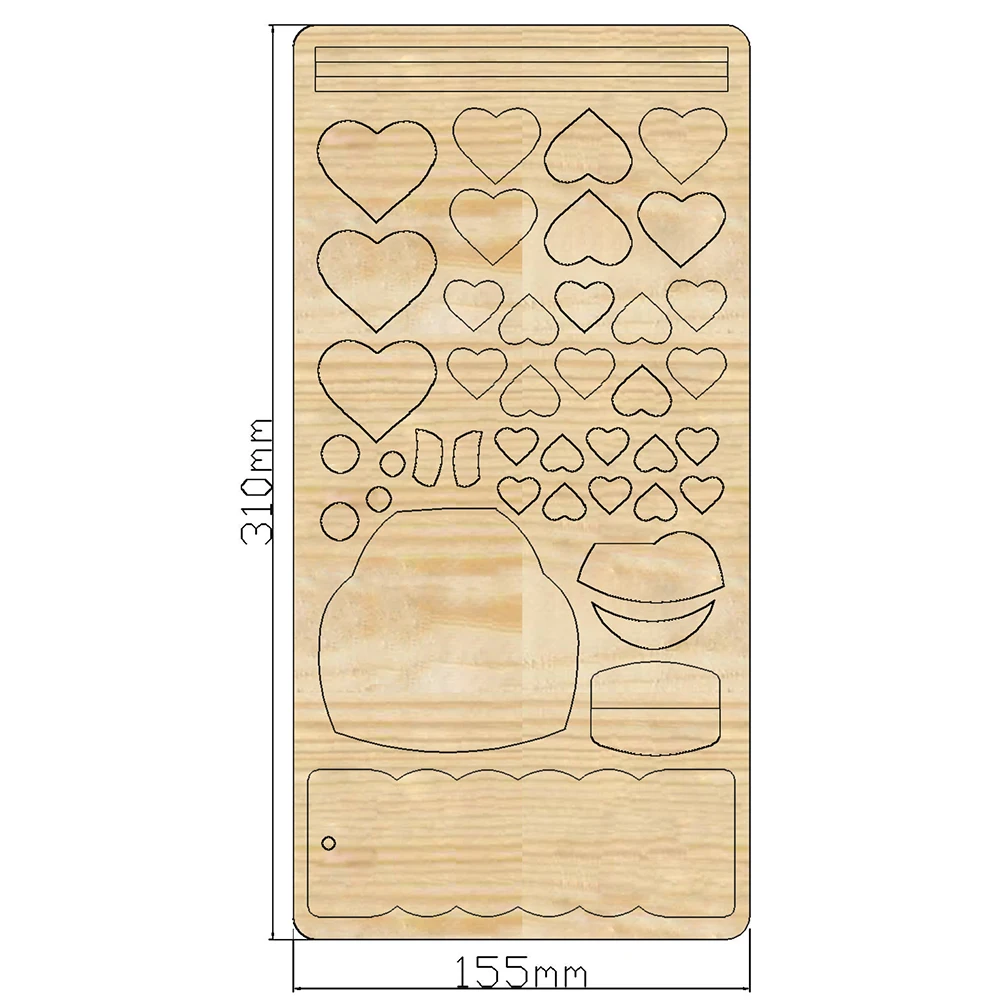 

2022 New Love decoration Cutting Dies Wooden Knife Compatible Most Manual Die Cut Cutters