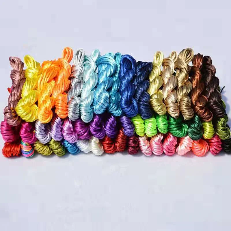 

10roll 2.5mm Bracelet Beaded Line Charm Rope Diy Braided Necklaces Tassel Rope Chinese Knot Lace Rope Jewelry Findings Wholesale