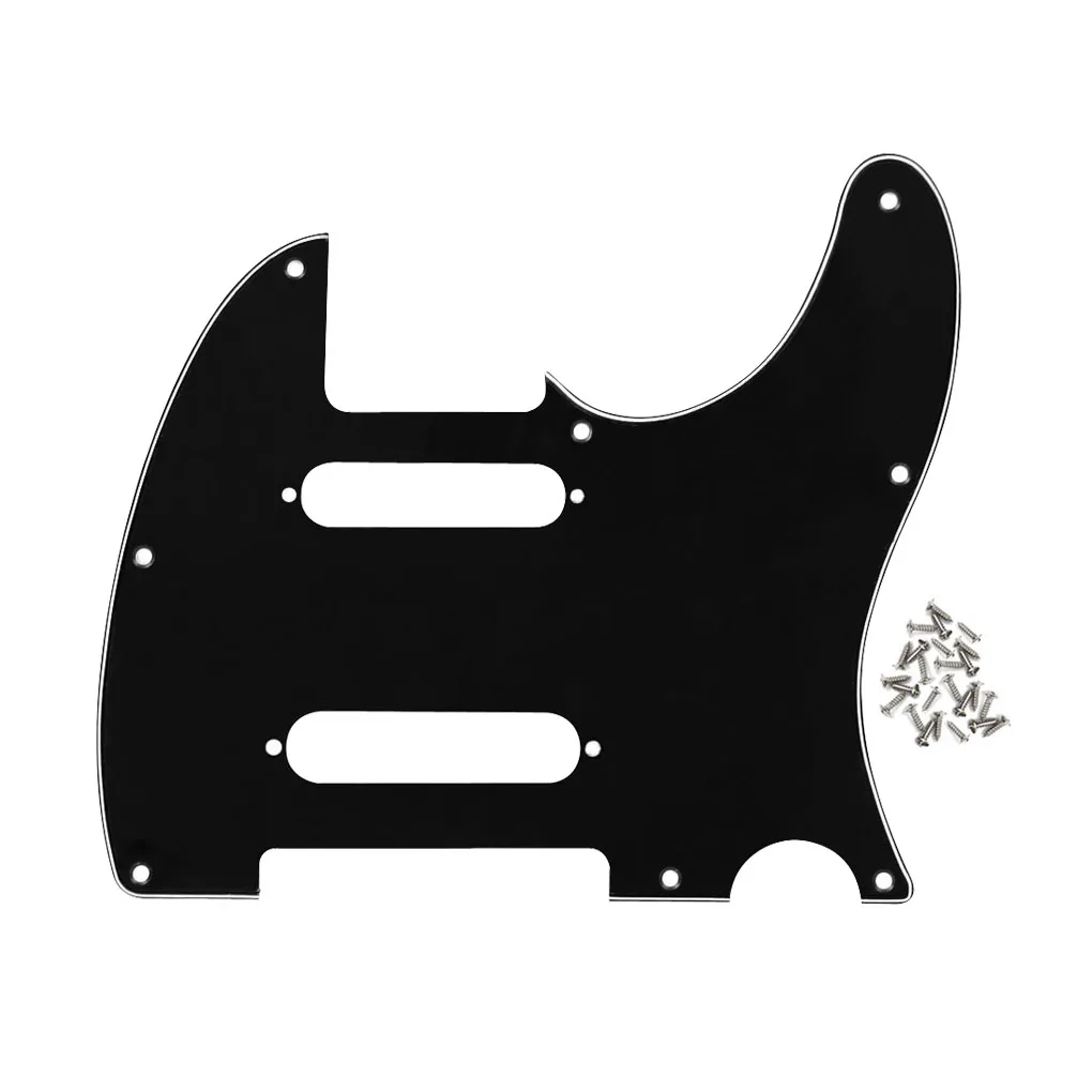 FLEOR TL Nashville Guitar Pickguard Front Scratch Plate Single Coil-Single Coil 8 Hole with Screws,3 Colors Options