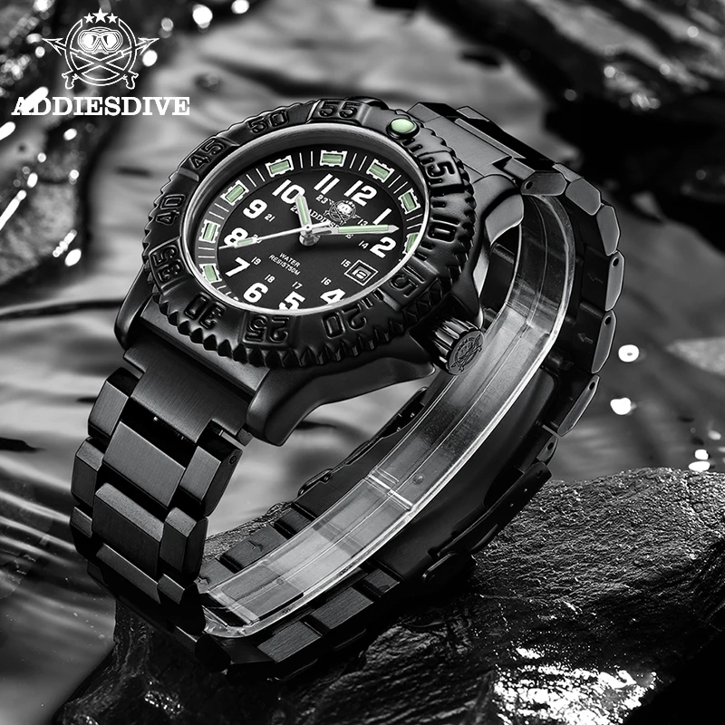 

ADDIES Top Luxury Brand Stainless Quartz Men Watch Waterproof Luminous Military Wristwatch Mens Sports Watches Relogio Masculino
