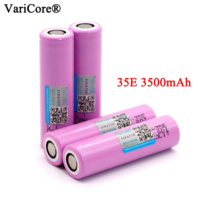 4-40PCS VariCore 35E original 18650 power lithium battery 3500mAh 3.7v 25A high power INR18650 35E Adapter for power tools