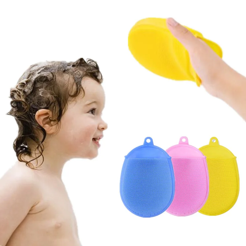 Soft Silicone Baby Shower Bath Brush Massage Glove Wash Pad Face Exfoliating Blackhead Facial Clean Shampoo Brush Bath Flower