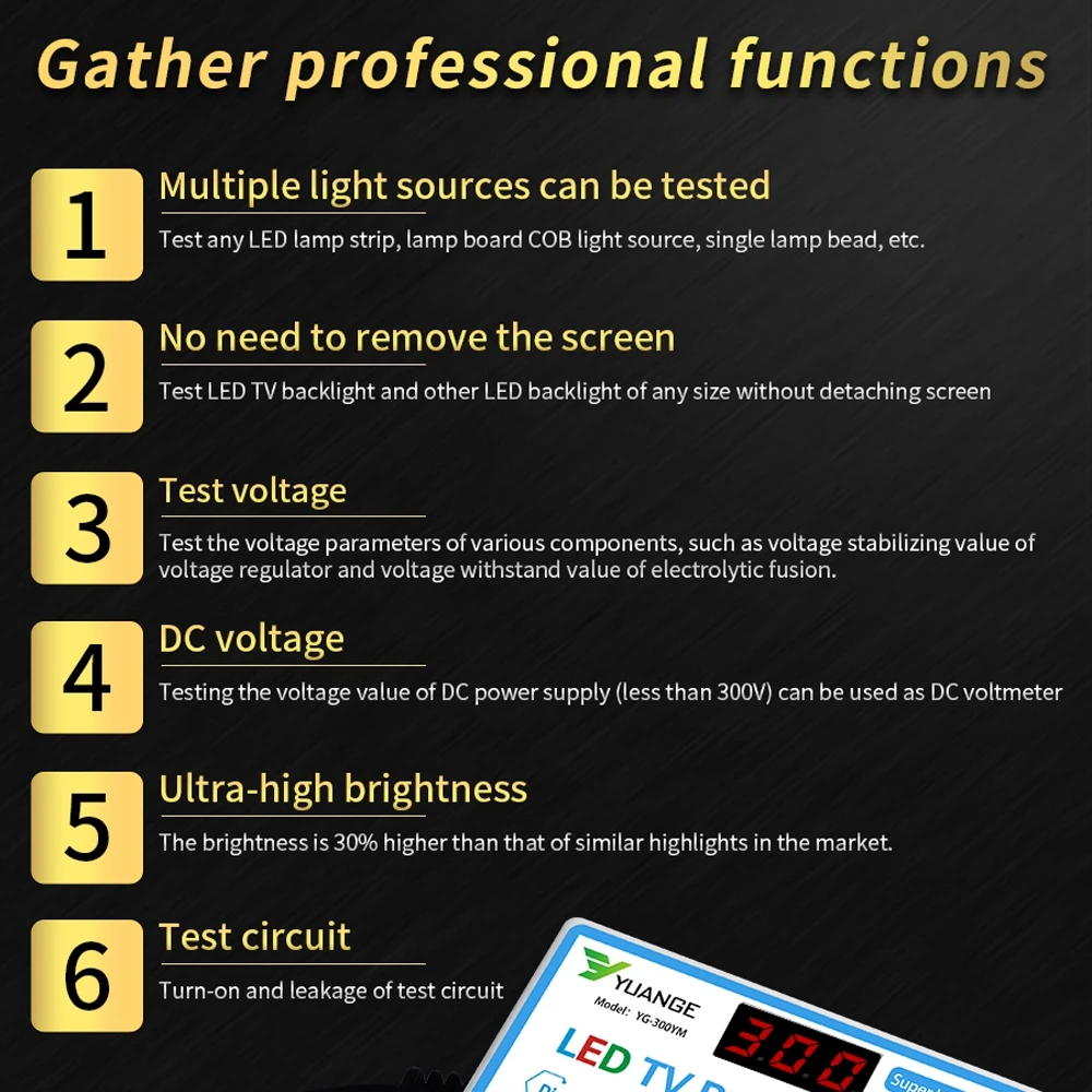 CA-300V LED Lampu Manik Cahaya Bar TV Backlight Tester LED Strip Manik Lampu Papan Alat Uji Kapasitansi Dioda Tegangan Pengujian