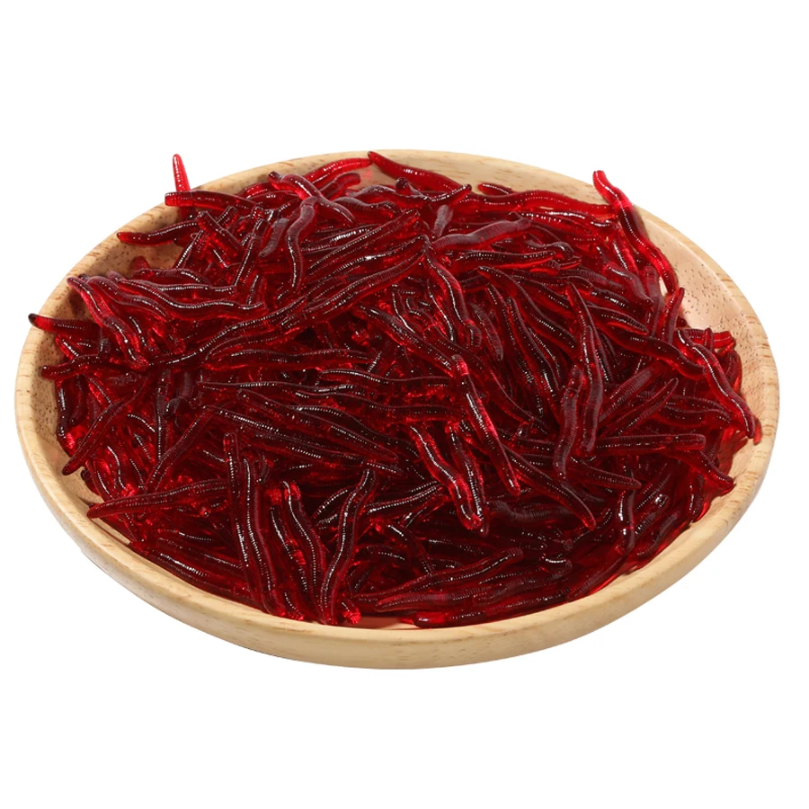 Señuelo vinilo lombriz de sangre – roja para agua dulce - imagen 5