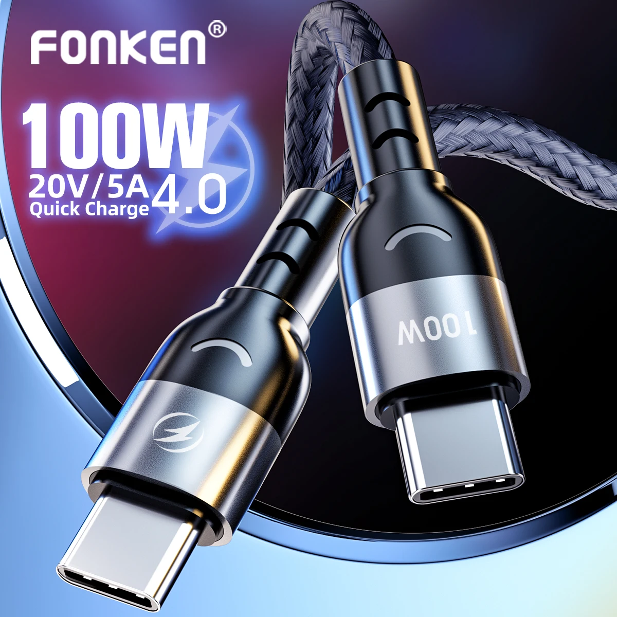 

USB C to USB Type C Cable for MacBook Pro Samsung 100W 60W Quick Charge Cabl Laptop Charger USB C Phone Cable for Xiaomi Samsung