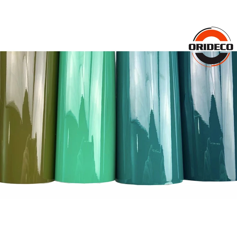 

4 Kinds Green Glossy Crystal Foil Car Vinyl Gloss Wrappinng Film Green Glossy Car Wrapping Film With Air Bubbles Free