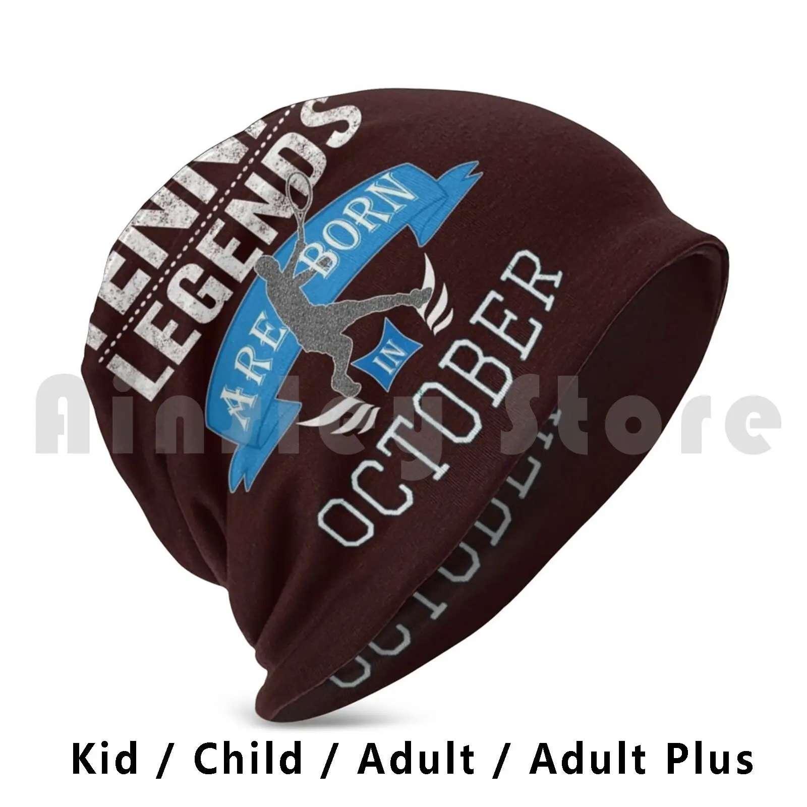 Tennis Legends Are Born In October For Boys Beanies Pullover Cap Comfortable Boys Tennis Christian Tennis Cute Tennis